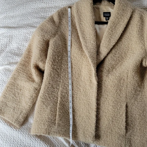 Eileen Fisher Cream Teddy Jacket - Picture 6 of 8